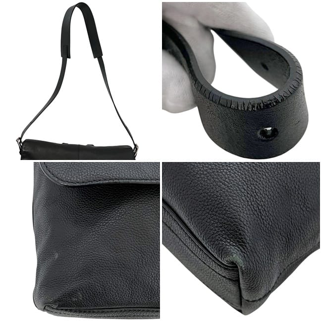 良品 COACH メッセンジャーバッグ レザー ブラック トンプソン 70313 コーチ メッセンジャーバッグ ブラック トンプソンレザー 70313