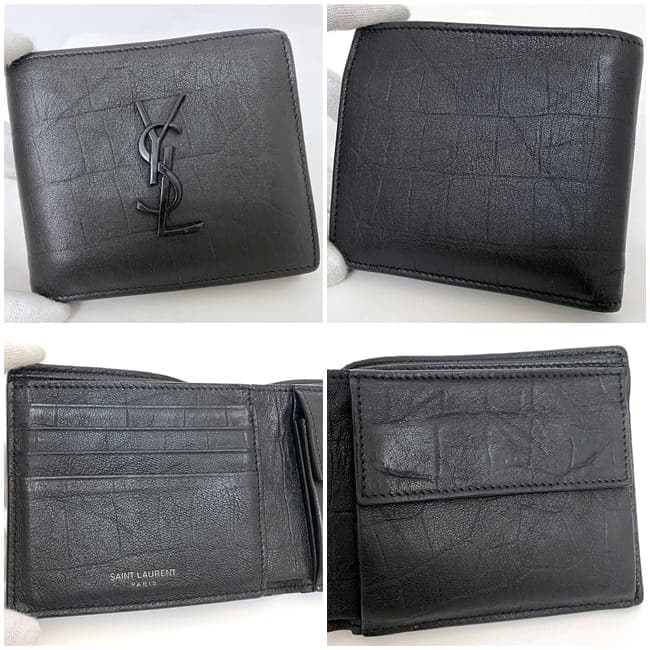 Saint Laurent ブラック 二つ折り財布 Saint Laurent サンローラン二つ折り財布