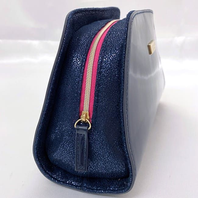 ブルガリ ポーチ ec-21599 ネイビー ブルー PARFUMS 美品 小物入れ