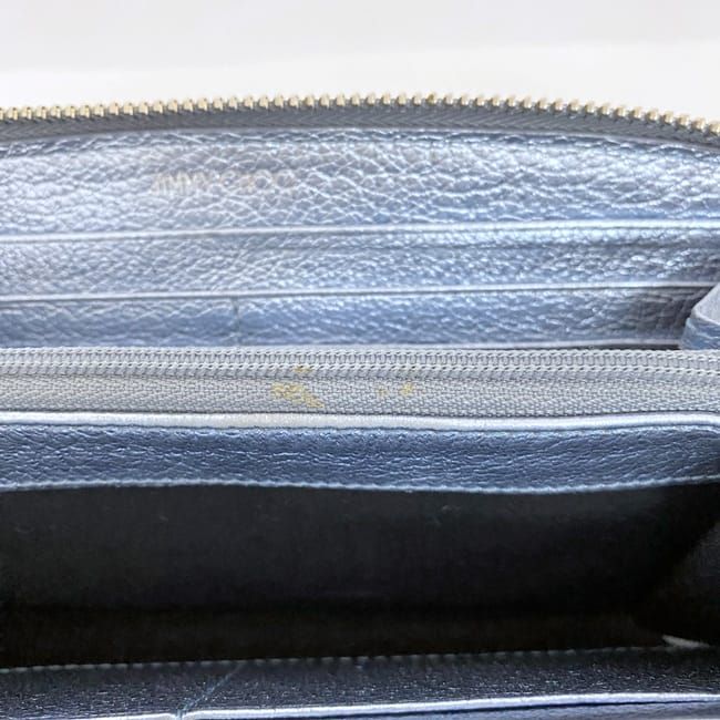 ジミーチュウ ラウンドファスナー 長財布 ec-22077 ライトブルーブルー