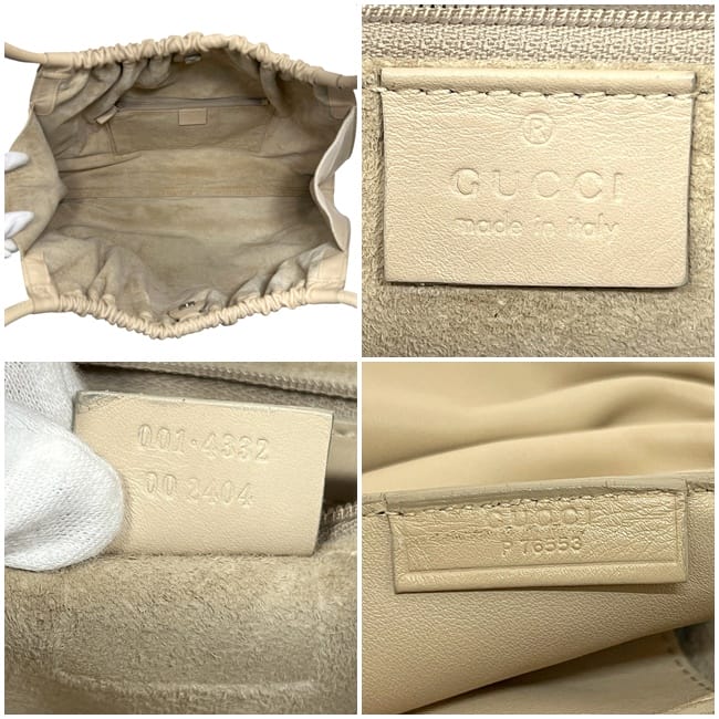 グッチ トートバッグ ベージュ 100-015 8003754970 美品 レザー 中古