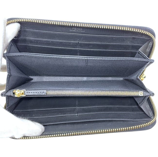 フェンディ ラウンドファスナー 長財布 ブラック バグズ 7M0210 財布