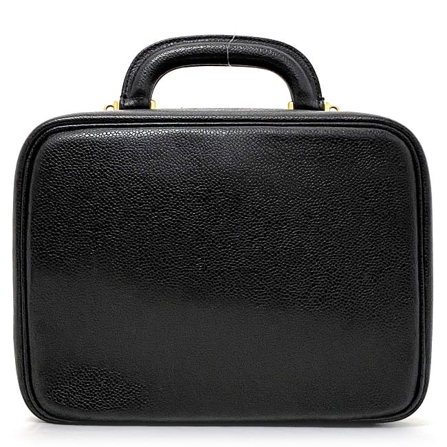 シャネル ハンドバッグ バニティ バッグ ブラック ゴールド ココマーク A07061 トップハンドル レア レザー GP キャビアスキン 中古 4番台 CHANEL 黒 ヴィンテージ ファスナー 美品 ステッチ ロゴ 定番 人気 シンプル お洒落 高級感 ブランド 本物 鑑定済み シャネル ハンドバッグ バニティ バッグ ブラック ゴールド ココマーク