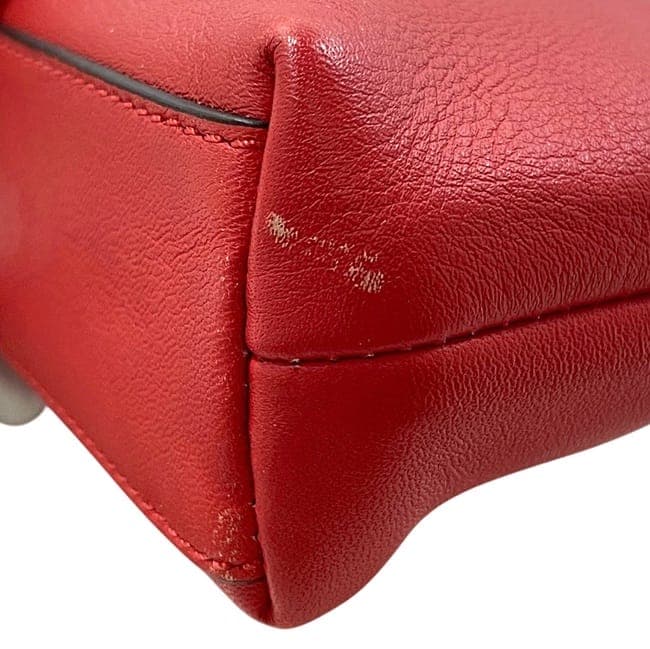 コーチ ポーチ レッド 美品 レザー 中古 COACH ファスナー チャーム付