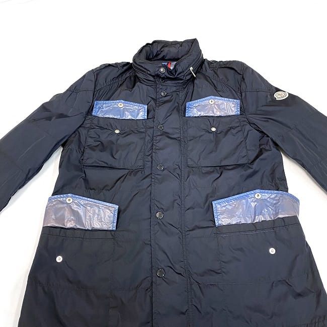 モンクレール ウィンドブレーカー ネイビー ec-20050 クリーニング済み 美品 メンズ サイズ1 ナイロン 中古 MONCLER ファスナー フード ジャケット アウター アパレル カジュアル 男性 人気 防寒 ファッショ 服 紺 高級感 お洒落 ブランド 本物 鑑定済み モンクレール ウィンドブレーカー ネイビー ec-20050 クリーニング済み