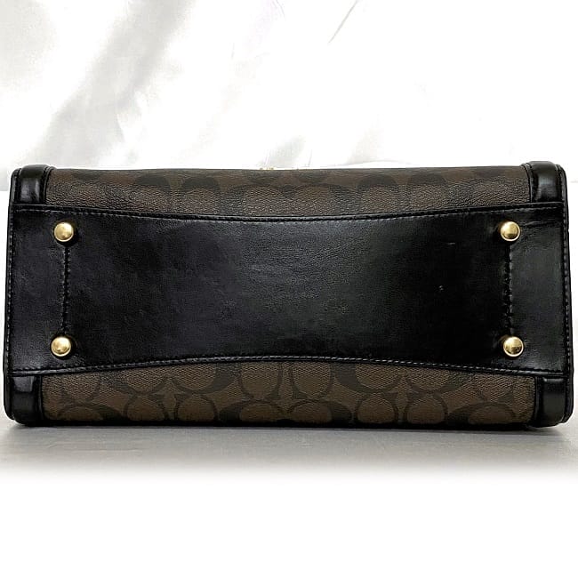 コーチ 2way バッグ ec-22590 ブラウン ブラック シグネチャー F69075