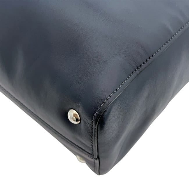 ミュウミュウ トートバッグ ec-23792 ネイビー 美品 レザー 中古 31/D