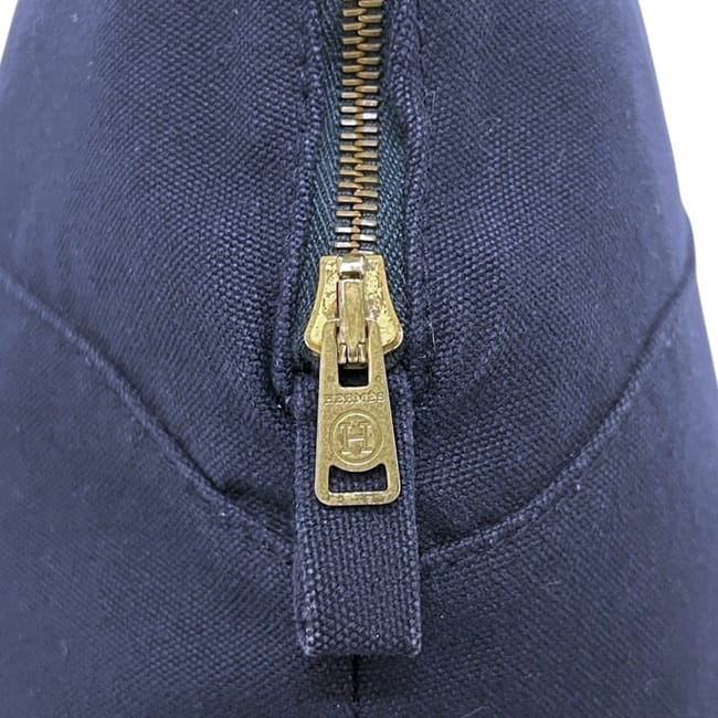 エルメス ポーチ GM ネイビー ボリード クラッチバッグ コットン