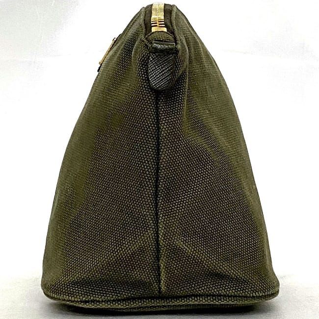 プラダ ポーチ ec-22082 カーキ カナパ 1N1857 美品 キャンバス 中古