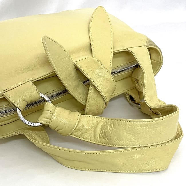 ロエベ ハンドバッグ ec-23567 イエロー アナグラム 美品 レザー