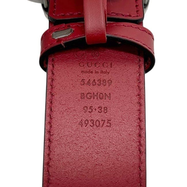 グッチ ベルト レッド 赤 インターロッキング 546389 B-GH0N 493075
