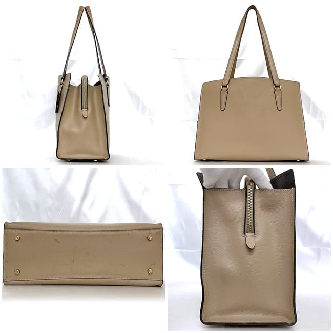 COACH コーチバッグ ベージュ ファスナー チャーム バッグ コーチ 2way 