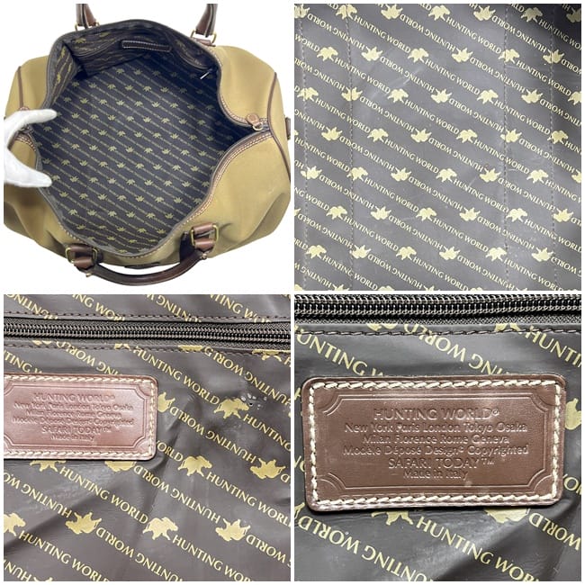 ハンティングワールド ボストンバッグ カーキ グリーン ブラウン 旅行
