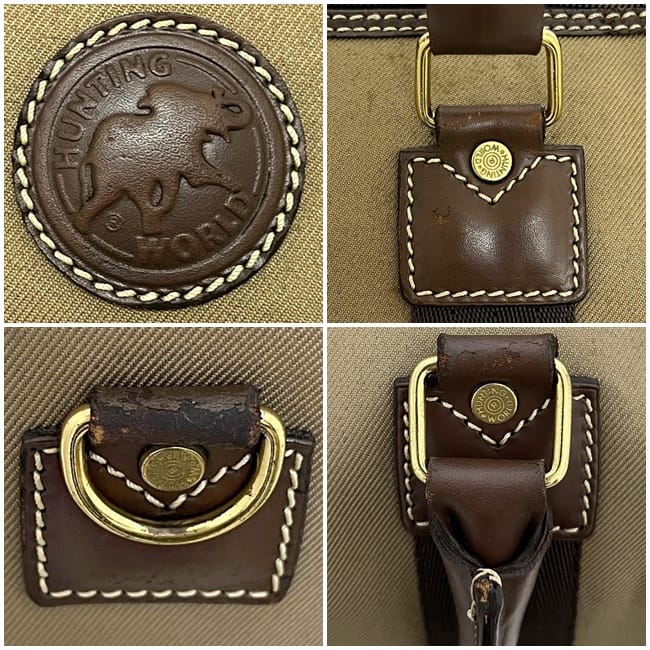 ハンティングワールド ボストンバッグ カーキ グリーン ブラウン 旅行