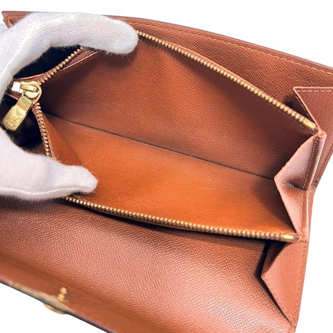 【美品】ルイヴィトン モノグラム ポルトモネ　クレディ　 二つ折り長財布 茶 ルイヴィトン モノグラム ポルトカルトクレディ 長財布 札入れ