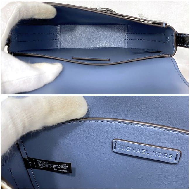 マイケルコース ショルダーバッグ ec-21000 ブルー パイソン柄