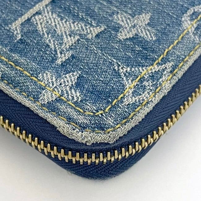 ルイ ヴィトン 長財布 ジッピーウォレット f-23359 ライトブルー モノグラム リミックス M95341 美品 財布 デニム キャンバス レザー 中古 ICタグ反応有 LOUIS VUITTON ロング ラウンドファスナー ウォレット ファスナー ロゴ デニム財布 ブランド 本物 鑑定済 ルイ ヴィトン 長財布 ジッピーウォレット f-23359 ライトブルー