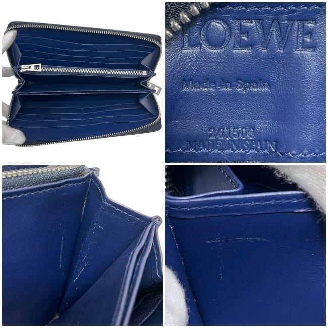 【ロエベ】Loewe　アナグラム レザー ラウンドファスナー 長財布 ネイビー 楽天市場】ロエベ【LOEWE】レザーリピートアナグラムラウンド