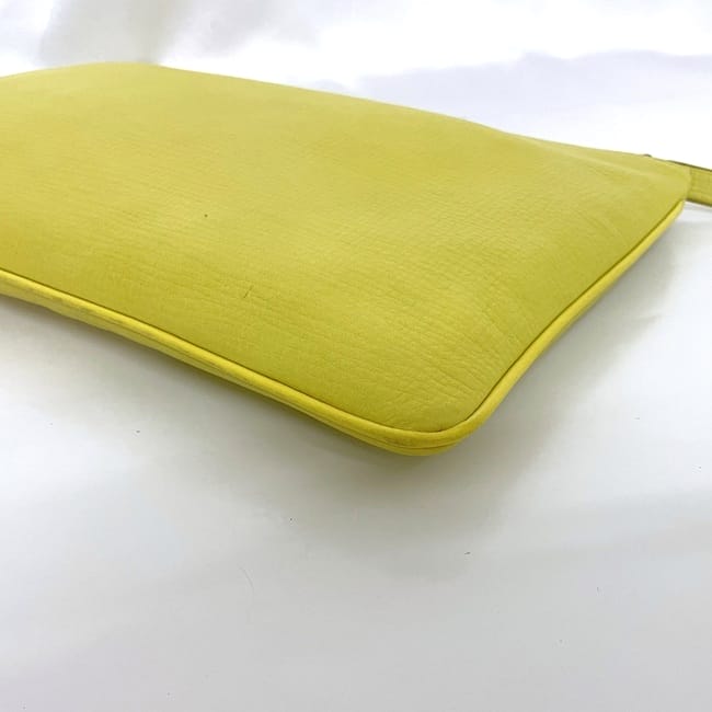 ジルサンダー クラッチバッグ ec-23402 イエロー 美品 レザー 中古