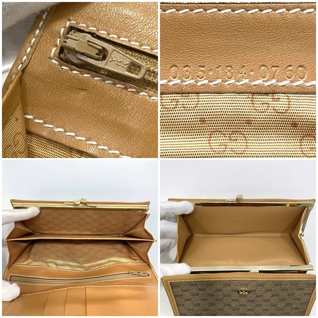 GUCCI ブラウンレザーがま口長財布 楽天市場】がま口 長財布（ブランドグッチ）（レディース財布