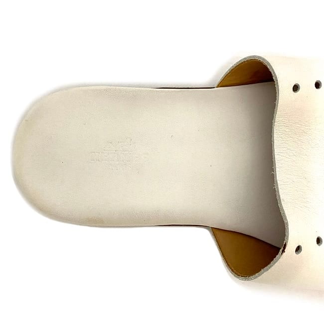 エルメス サンダル ホワイト エヴリン 40 25.0cm レザー 中古