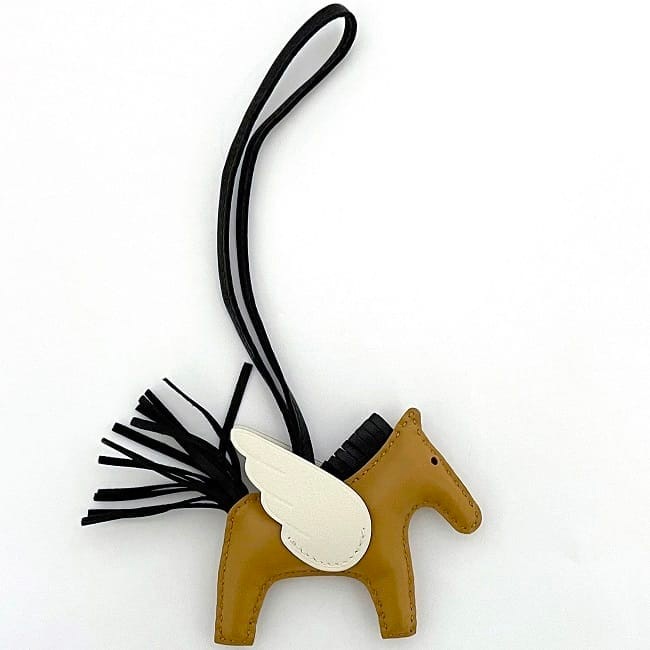 エルメス バッグチャーム ペガサス PM f-23382 ブラウン ホワイト