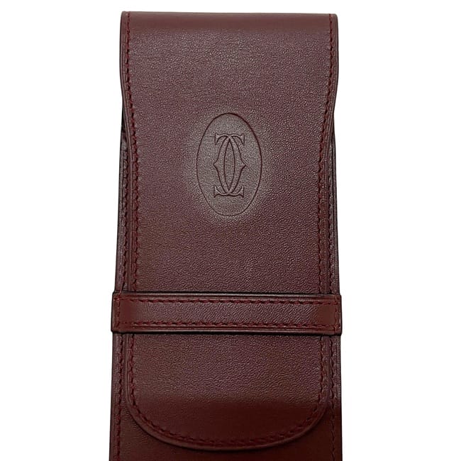 カルティエ ペンケース ボルドー マスト 美品 レザー 中古 Cartier