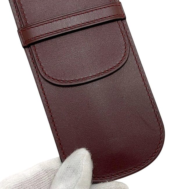 カルティエ ペンケース ボルドー マスト 美品 レザー 中古 Cartier