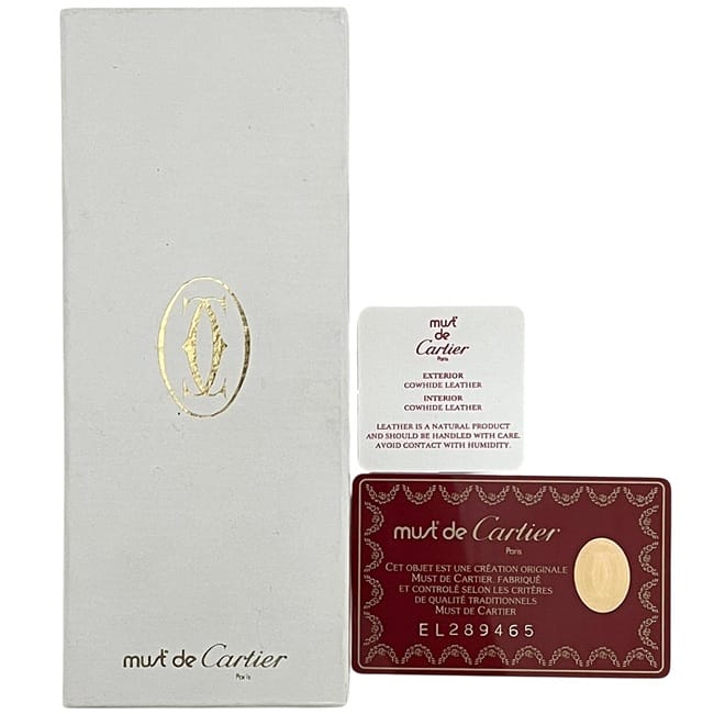 カルティエ ペンケース ボルドー マスト 美品 レザー 中古 Cartier