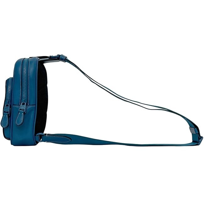 コーチ ショルダーバッグ トラックパック 14 ブルー シグネチャー