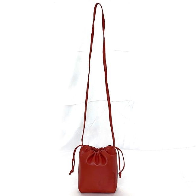 ロエベ　LOEWE アナグラムロゴ　ハンドバッグ　巾着型　レッド ロエベ 巾着 ショルダーバッグ レッド アナグラム 8-14088 美品