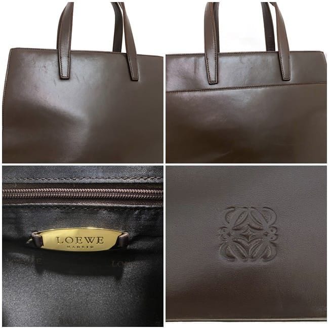 ロエベ 2way バッグ ブラウン アナグラム 美品 ハンドバッグ