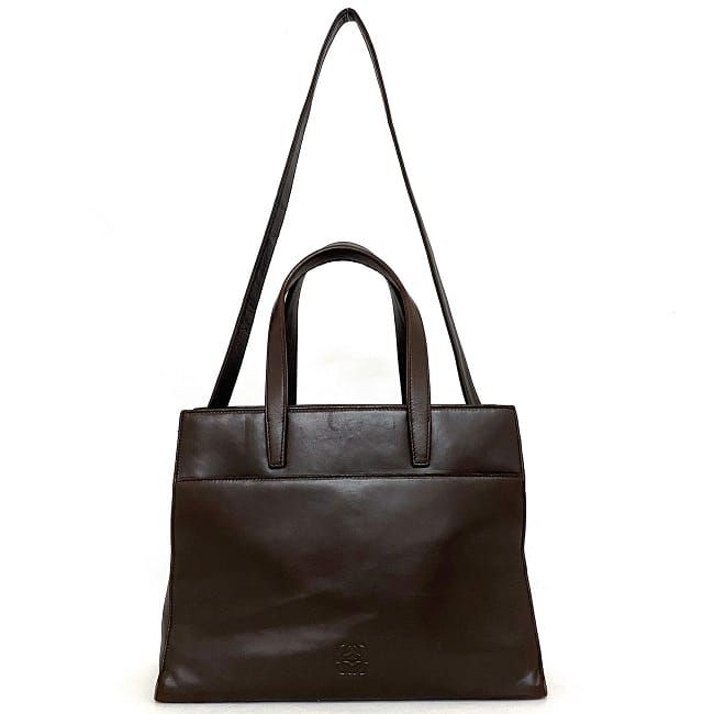 ロエベ 2way バッグ ブラウン アナグラム 美品 ハンドバッグ