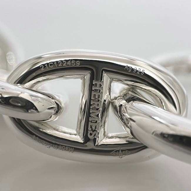 箱付 美品 HERMES シルバーチェーンブレスレット 極 美品 希少品 箱