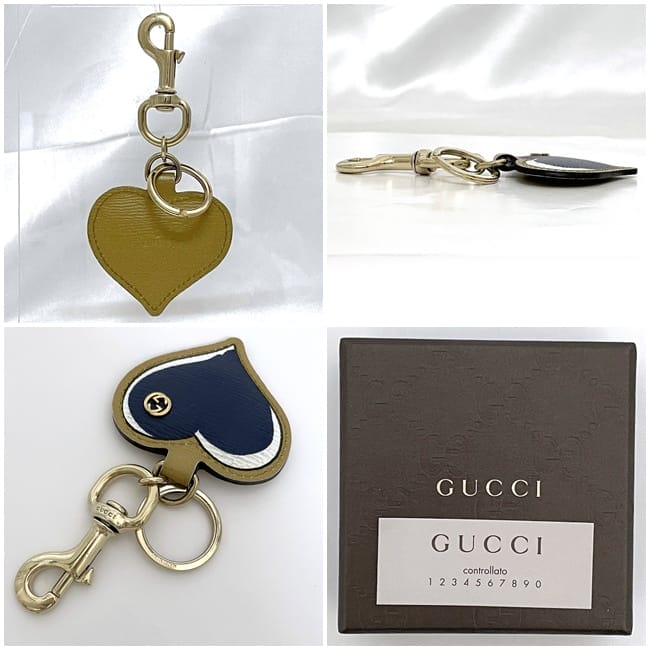 新品！GUCCIグッチ キーホルダー キーリング ハート ビジュー ストーン GUCCI グッチ キーホルダー キーリング チャーム GG ビジュー