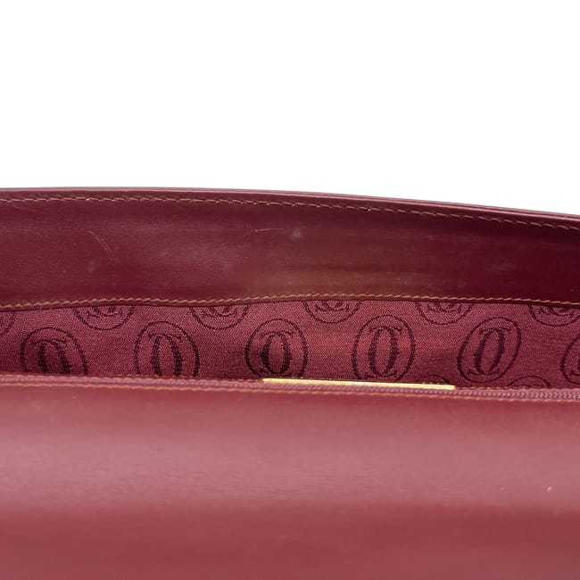 カルティエ クラッチバッグ ボルドー マスト 美品 レザー 中古 Cartier