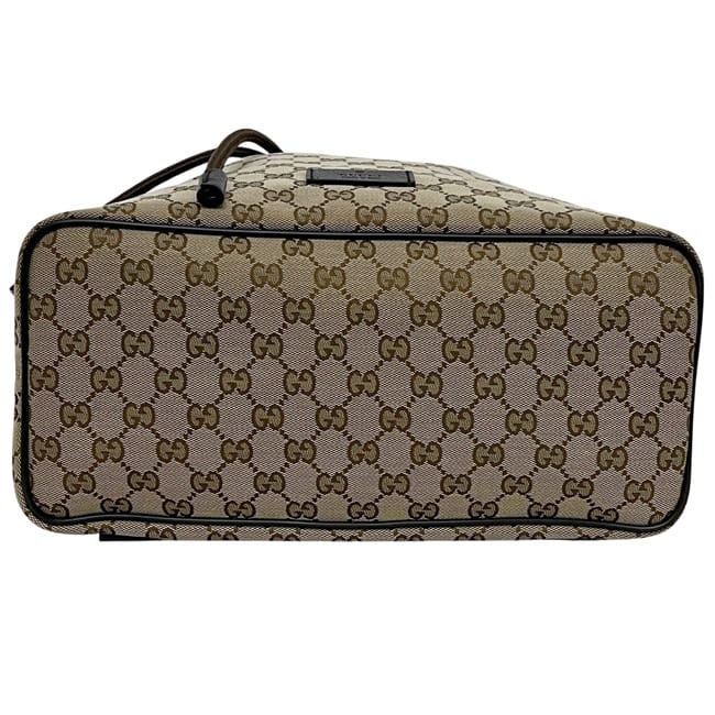 グッチ 巾着 リュック ベージュ ブラウン GGキャンバス 449175 美品