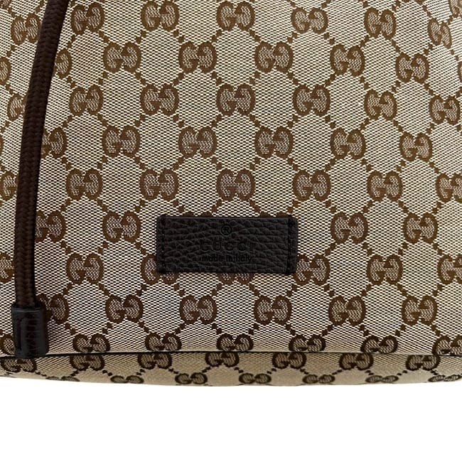 グッチ 巾着 リュック ベージュ ブラウン GGキャンバス 449175 美品