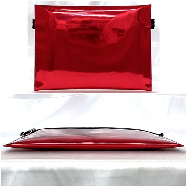 エムエムシックス メゾン マルジェラ クラッチバッグ ec-22832 レッド S41UM0009 美品 PVC 中古 MM6 Maison Margiela ジップ シンプル メタリック ファスナー ロゴ 定番 人気 薄い 赤色 お洒落 鮮やか コンパクト レディース 高級感 赤 ブランド 本物 鑑定済み エムエムシックス メゾン マルジェラ クラッチバッグ ec-22832 レッド