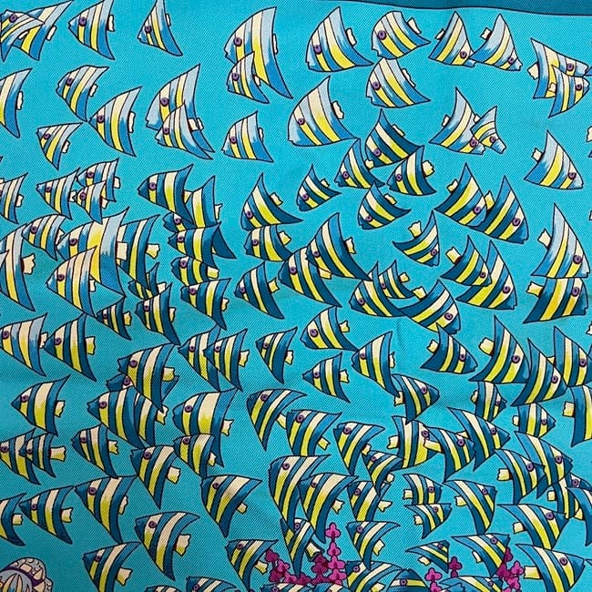 限界価格　新品　HERMES カレ90 大西洋の出会い エルメス スカーフ カレ 90 ライトブルー 大西洋の出会い クリーニング