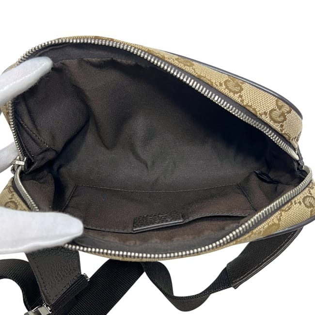 グッチ ボディバッグ ベージュ ブラウン GGキャンバス 449174 美品