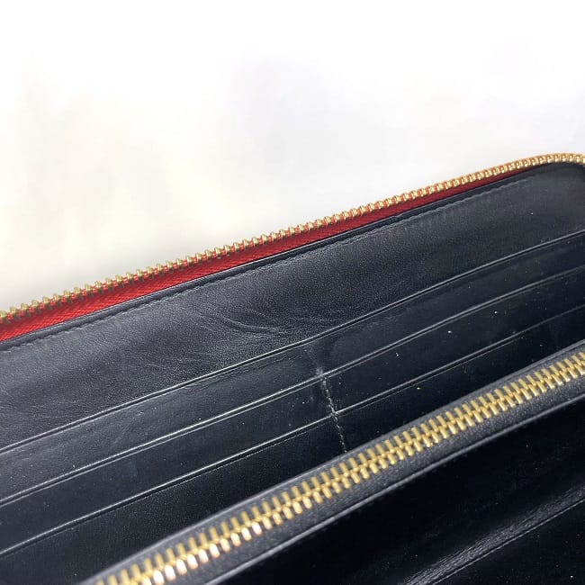 ロエベ　長財布　アナグラム　型押し　本革　ブラック　総柄　レザー　ダークネイビー LOEWE ロエベ レディース loewe 長財布 グレインカーフ レザー