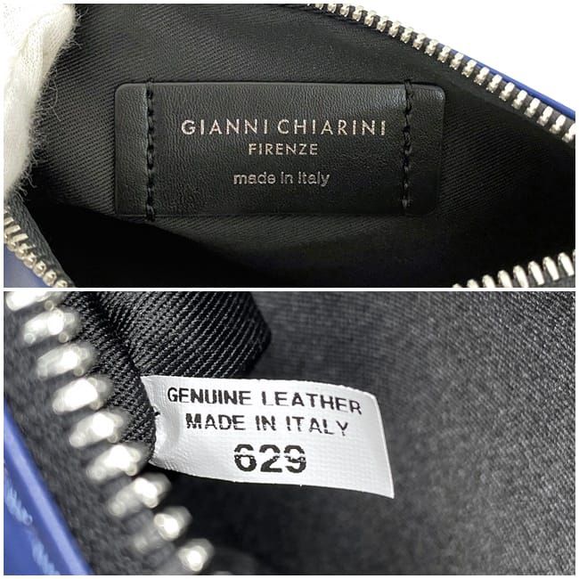 ジャンニキアリーニ トートバッグ ブルー ec-20440 美品 ポーチ付き