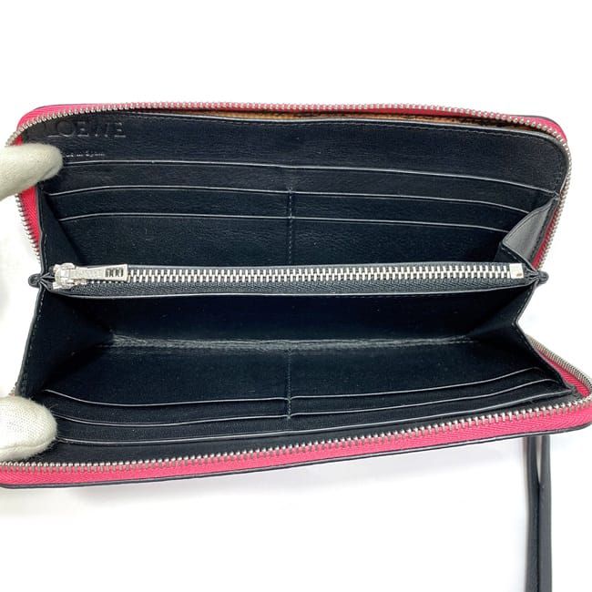 ロエベ ラウンドファスナー 長財布 ピンク アナグラム 財布