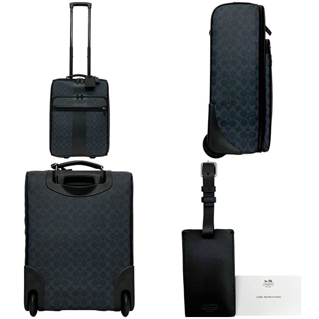 コーチ スーツケース ネイビー ブラック シグネチャー F77280 美品