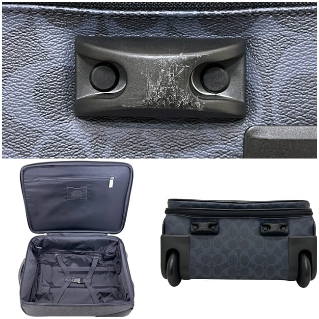 コーチ スーツケース ネイビー ブラック シグネチャー F77280 美品