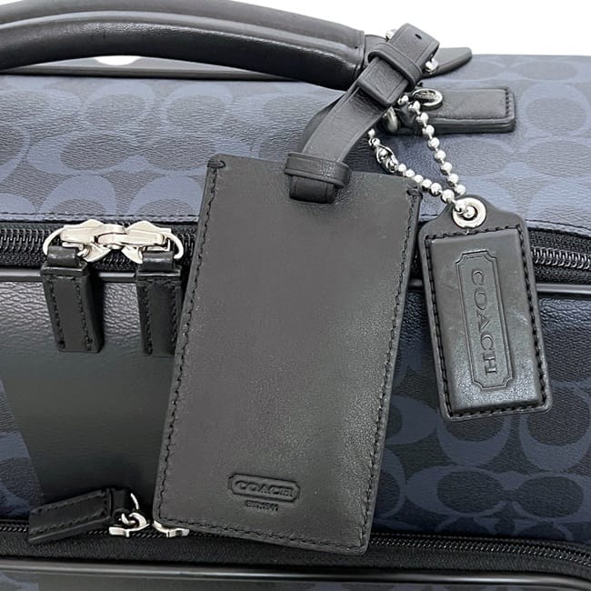 コーチ スーツケース ネイビー ブラック シグネチャー F77280 美品