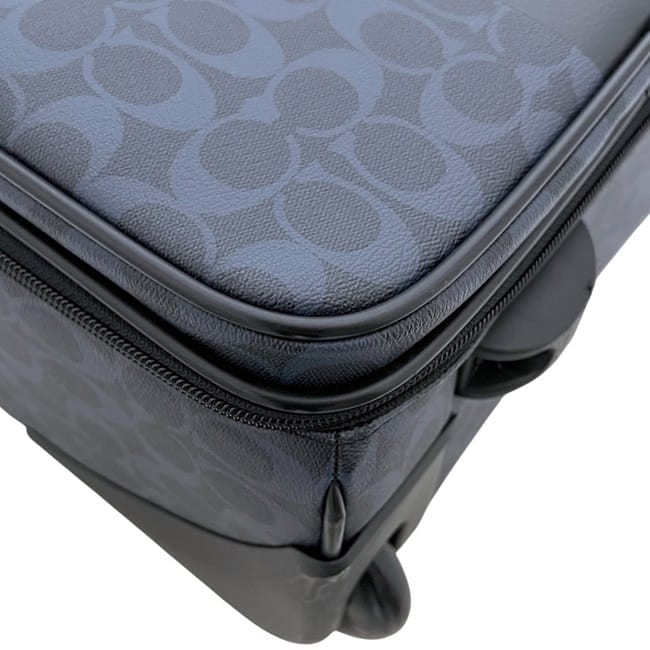 コーチ スーツケース ネイビー ブラック シグネチャー F77280 美品