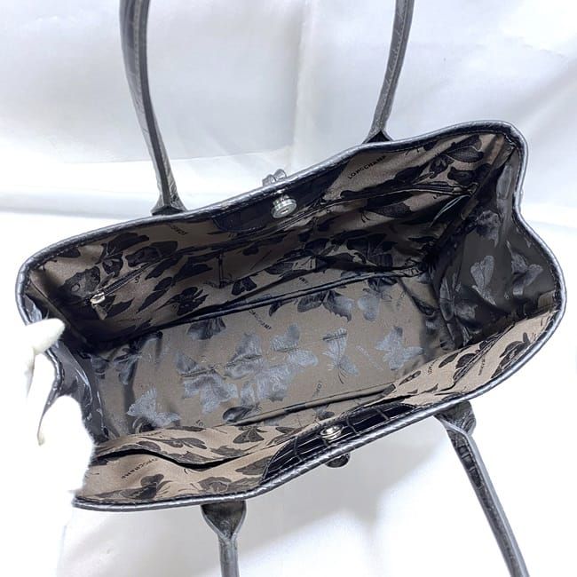 ロンシャン トートバッグ ec-21220 ブラック 美品 レザー 中古