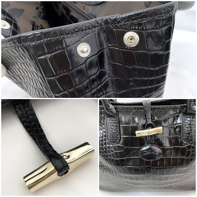 ロンシャン トートバッグ ec-21220 ブラック 美品 レザー 中古